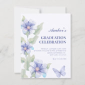 Invitation Diplôme de floraison florale violette (Devant)
