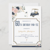 Invitation Diplômé de golf Par-Tee Vert Argyle Aquarelle (Devant)
