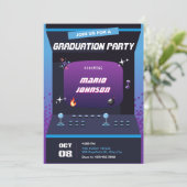 Invitation Diplôme de jeu Pixel (Debout devant)