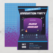 Invitation Diplôme de jeu Pixel (Devant / Derrière)