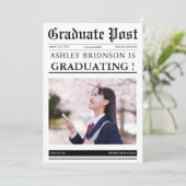 Invitation Diplôme de journal moderne unique (Debout devant)