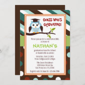 Invitation diplômé de la Chouette moderne (Devant / Derrière)