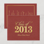 Invitation Diplôme de la classe Rouge et Or de 2013 (Devant / Derrière)