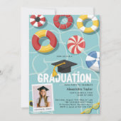 Invitation Diplôme de la fête de la piscine collège secondair (Devant)