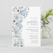 Invitation Diplômé de la Fleur Sauvage Bleue (Debout devant)
