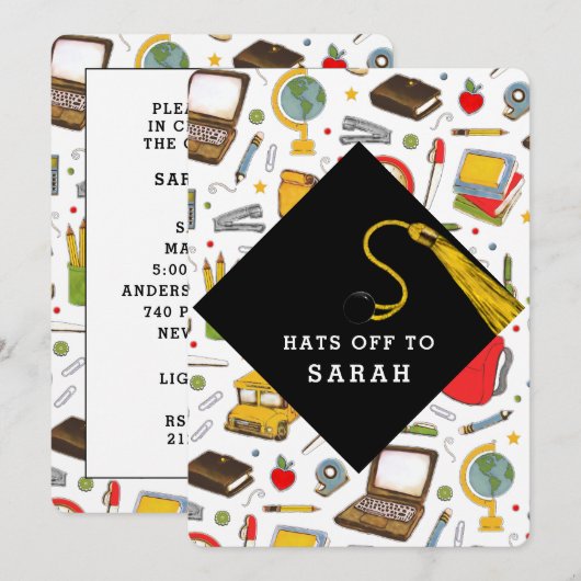 Invitation Diplômé de la formation des enseignants (Devant / Derrière)