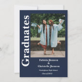 Invitation Diplôme de la Marine Bleue Deux diplômes (Devant)