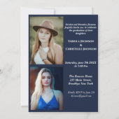 Invitation Diplôme de la Marine Bleue Deux diplômes (Dos)