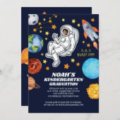 Invitation Diplômé de la maternelle astronaute de l'espace (Devant / Derrière)