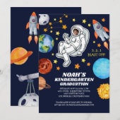 Invitation Diplômé de la maternelle astronaute spatial (Devant / Derrière)