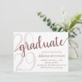 Invitation Diplômé de la méthode simple | Flourissement Rose (Debout devant)