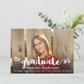 Invitation Diplôme de la photo avec pinceau à brosse (Debout devant)