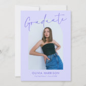 Invitation Diplôme de la photo d'arc de script de lavande mod (Devant)