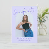 Invitation Diplôme de la photo d'arc de script de lavande mod (Debout devant)