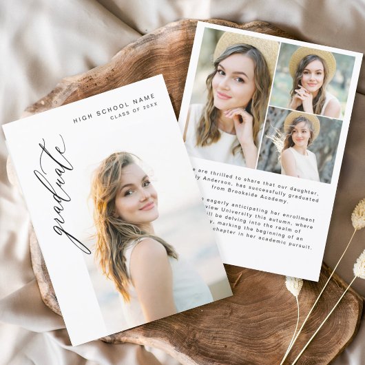 Invitation Diplôme de la photographie de script moderne