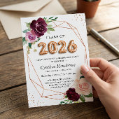 Invitation Diplômé de la promotion 2023 Fleurs violettes Grad