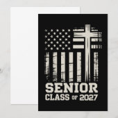 Invitation Diplômé de la promotion 2027 Drapeau américain Cro (Devant / Derrière)