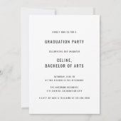Invitation Diplômé de la typographie unique Photo Graduation  (Dos)