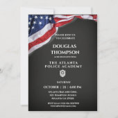 Invitation Diplômé de l'Académie de Police Drapeau Américain  (Devant)