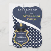 Invitation Diplôme de l'Académie de police en bleu marine (Devant)