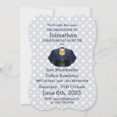 Invitation Diplôme de l'Académie de police en bleu marine (Dos)