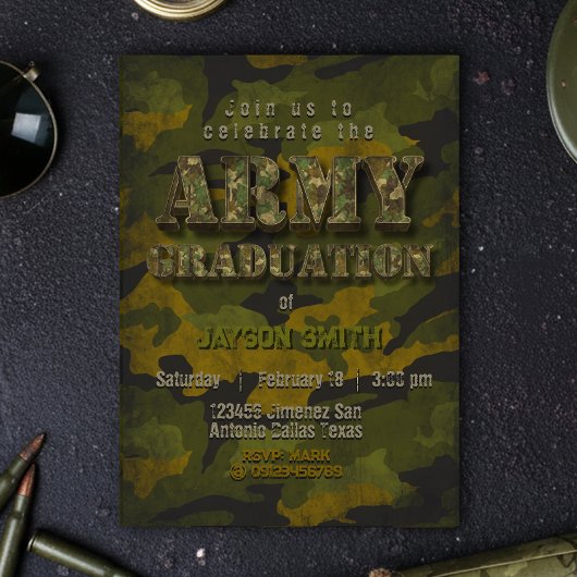 Invitation Diplômé de l'armée - Militaire - Soldat