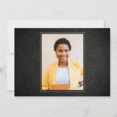 Invitation Diplôme de l'école de droit élégante en or noir ph (Dos)