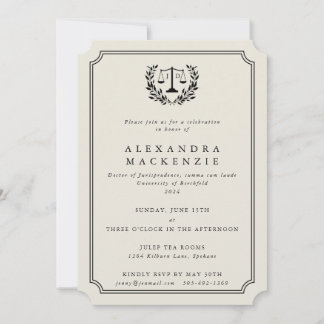 Invitation Diplôme de l'École de Droit Huître Élégante