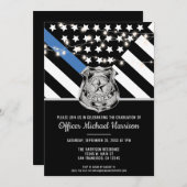 Invitation Diplômé de l'École de police Agent de l'applicatio (Devant / Derrière)