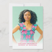 Invitation Diplôme de l'école de sciences infirmières florale (Dos)