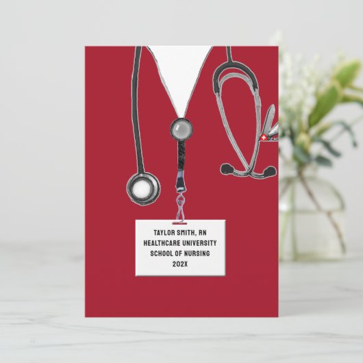 Invitation Diplôme de l'école de soins infirmiers (Debout devant)