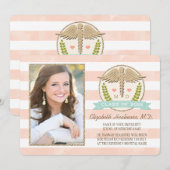 INVITATION DIPLÔME DE L'ÉCOLE MÉDICALE CORAL ET AQUA CADUCEUS (Devant / Derrière)