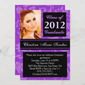 Invitation diplômé de l'école primaire de la flora (Devant / Derrière)