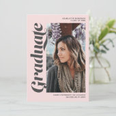 Invitation Diplôme de l'écriture de l'élève rose pâle (Debout devant)