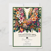 Invitation Diplôme de Lei floral tropical Photo BBQ Party (Devant)