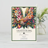 Invitation Diplôme de Lei floral tropical Photo BBQ Party (Debout devant)