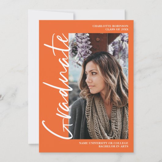 Invitation Diplôme de l'orangé de script (Devant)