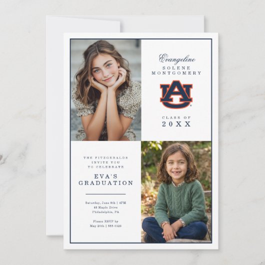 Invitation Diplômé de l'Université d'Auburn (Devant)