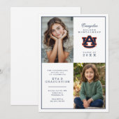 Invitation Diplômé de l'Université d'Auburn (Devant / Derrière)
