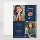 Invitation Diplômé de l'Université d'Auburn (Devant / Derrière)