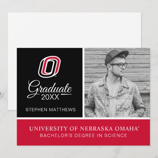 Invitation Diplômé de l'UNO Mavericks (Devant / Derrière)