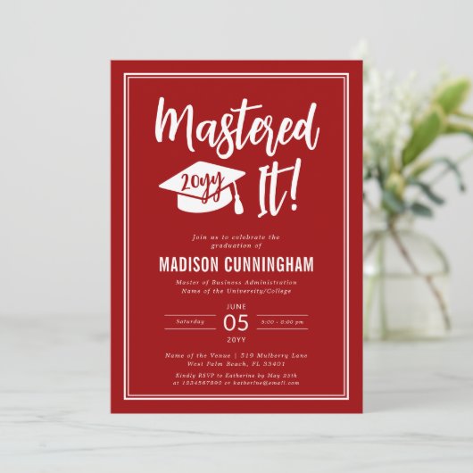 Invitation Diplômé de Master Moderne (Debout devant)