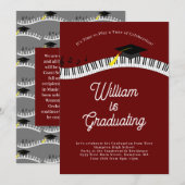 Invitation Diplôme de musicien de piano (Devant / Derrière)