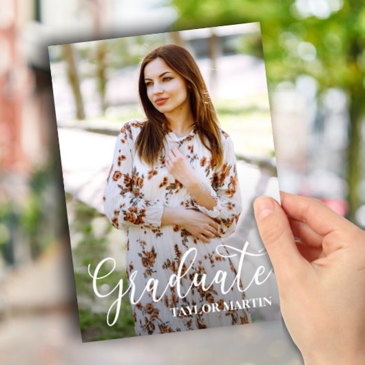 Invitation Diplôme de noir et blanc de script de la photo