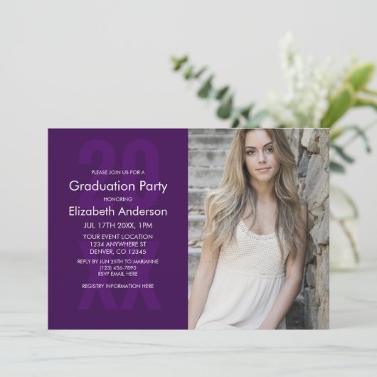 Invitation Diplôme de photo classique (Debout devant)