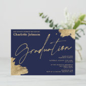 Invitation Diplôme de photo de bleu marine de calligraphie do (Debout devant)