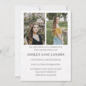 Invitation Diplôme de photo de cadre d'or géométrique chic (Dos)