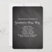 Invitation Diplôme de photo de l'Élégant Swirl Chalkboard (Dos)