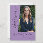 Invitation Diplôme de photo de script vertical moderne (Devant)