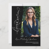 Invitation Diplôme de photo de script vertical moderne (Devant)
